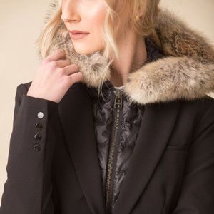 Veronica Beard Fur Lined Hoodie Puffer Vest DICKEY
